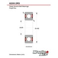 thumbnail image 3 of MAPLE ACE 6205-2RS Ball Bearing Supreme Rubber Sealed 25x52x15 mm, 6205 2RS, 3 of 5