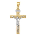 thumbnail image 5 of 14k Gold Two-tone Solid INRI Crucifix Charm Pendant, 5 of 7