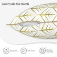thumbnail image 5 of KLL White And Gold Geometry Decorative Throw Pillow Covers Velvet Soft for Couch Sofa Bedroom Living Room Outdoor - 18"x18", 5 of 8