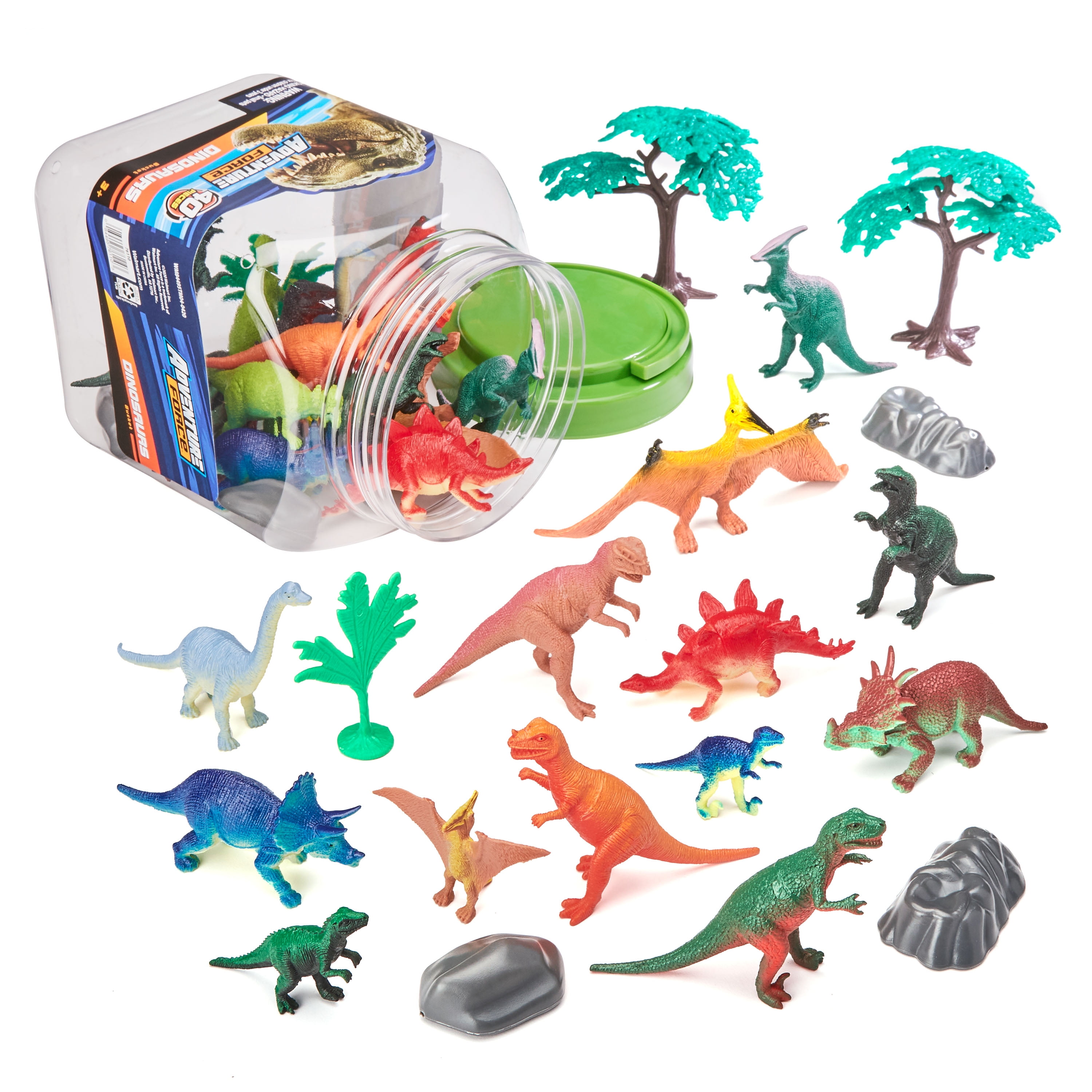 Adventure Force 40-Piece Jumbo Bucket Play Set, Dinosaurs