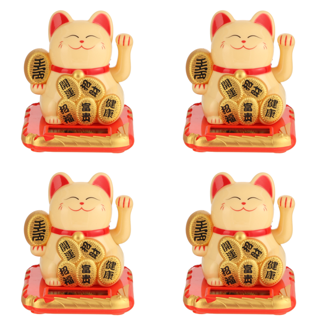 Gato de la suerte Riqueza china Agitando Mano temblorosa Fortuna Bienvenida Artesanía Amarillo Likrtyny Para estrenar