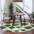 thumbnail image 5 of 6ft Washable Round Rug, Sage Green Moroccan Non-Slip Circle Area Rug for Living Room Bedroom, Abstract Gradient Gold Green Geometric Indoor Floor Mat for Home Decor, 5 of 9