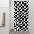 thumbnail image 2 of Black and White Wavy Checkerboard Pattern Shower Curtain 36"x72" ,Bathroom Decorative Shower Curtains Set with 12 Hooks,Modern Waterproof Washable Shower Curtain, 2 of 6