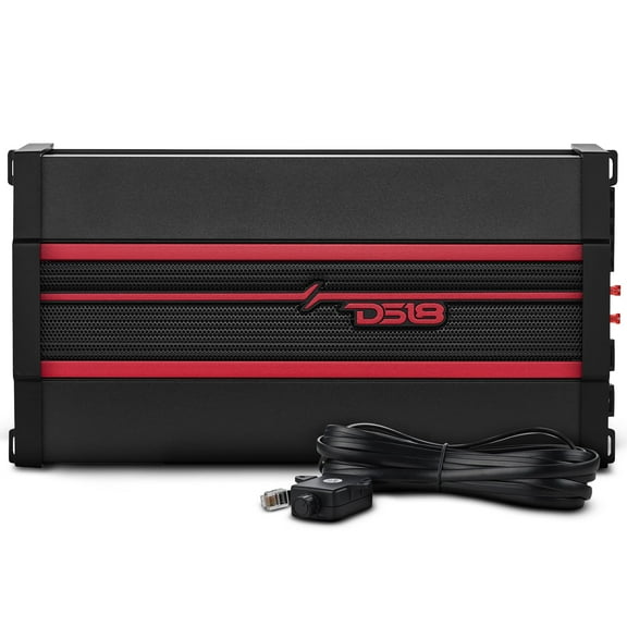 DS18 CANDY-X5B Amplifier in Black - Class D, 5 Channels, 2000 Watts Max, Digital, 1/2/4 Ohm, with Remote Subwoofer Level Controller - Compact Amplifier for Speakers/Subwoofer
