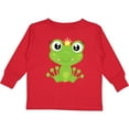 thumbnail image 3 of Inktastic Cute Frog, Green Frog, Frog Princess, Crown Girls Long Sleeve Toddler T-Shirt, 3 of 5