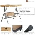 thumbnail image 2 of Mondawe 3 Persons Adjustable Porch Swing Steel and Textilene Fabric Glider Patio Canopy Swings for Adults, Khaki, 2 of 8