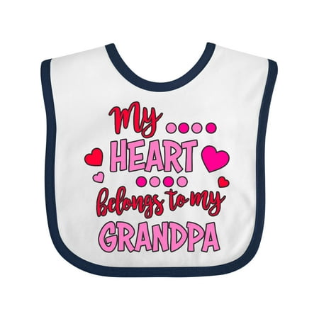 

Inktastic My Heart Belongs to My Grandpa Gift Baby Boy or Baby Girl Bib