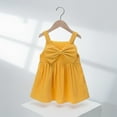 thumbnail image 2 of Moocorvic Baby Girl Flower Dress Summer Bowknot Princess Wedding Birthday Party Dresses for Infant Girls 3-4 Years,Yellow, 2 of 7