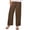 Coffee, variant on IDALL Linen Pants Women Petite Pants Women New Casual Fashion Solid Color Linen And Simple Loose Pants Lounge Pants Women Baggy Pants Beige L