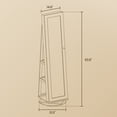 thumbnail image 3 of LEDREM 360° Rotable Jewelry Cabinet, Full Length Mirror & Lock, 120 Earring Slots, 12 Necklace Hooks, Storage Shelfs On Back, 3 of 8