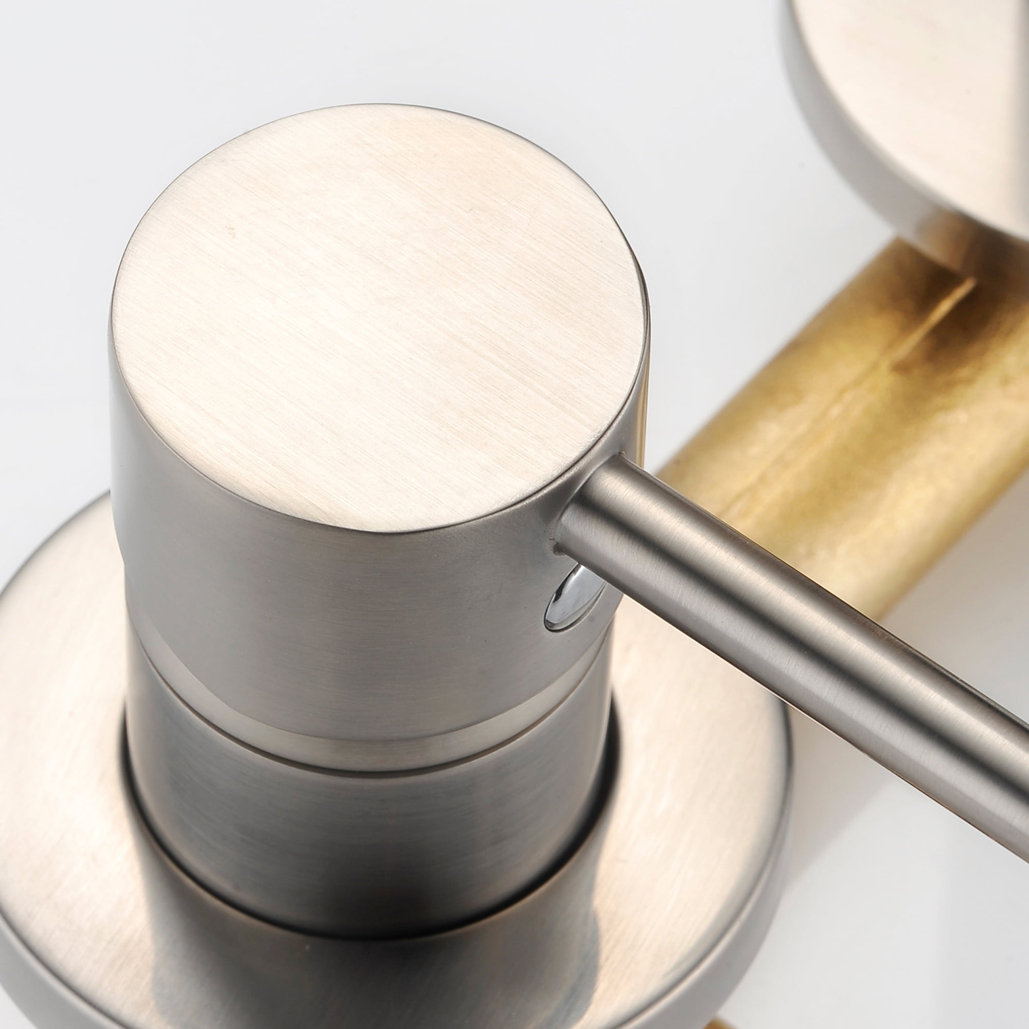 sumerain Single Handle Left-Handed Wall Mount Bathroom Faucet Brushed Nickel Lavatory Basin Faucet