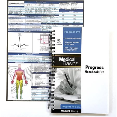 Progress Pro Notebook – H&P + 4 Progress SOAP Note (Extra Room for Note writing) – Medical History and Physical Notebook, 50 templates with perforations