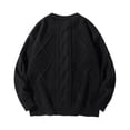 thumbnail image 3 of Chiccall Mens Oversized Sweater Crew Neck Cable Knit Sweaters Casual Vintage Long Sleeve Pullover Sweater, 3 of 5