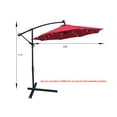 thumbnail image 3 of 8 Ribs Outdoor Patio Umbrella with Solar Powered LED, Sun Shade Umbrella with Wind Vent, 10 ft Waterproof Umbrella with Crank and Cross Base, Suitable for Garden, Backyard, Swimming Pool, Red, 3 of 6