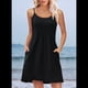 thumbnail image 5 of Vestidos de Verano para Mujer, con Tirantes Finos Ajustables, para Vacaciones en la Playa, Informales, Bonitos, con Bolsillos Negro M, 5 of 9