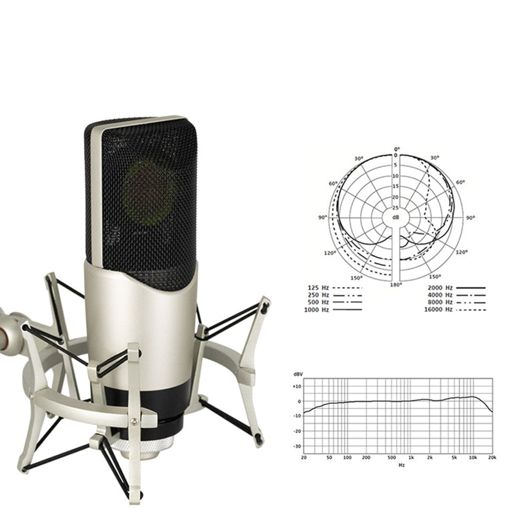 Condenser Microphone Large Diaphragm Recording Microphone for Studio Podcasting
