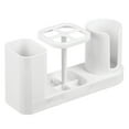 thumbnail image 6 of mDesign Plastic Bathroom Countertop Toothbrush Storage Organizer Stand - White, 6 of 6