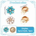 thumbnail image 2 of 4 Pcs Rhinestone Buttons Cover 1.1inch Sleeve Flower Buttons Cover Detachable Shirt Button Clips for Dress Suit Tux Shirt Accessories Dark Turquoise, 2 of 9