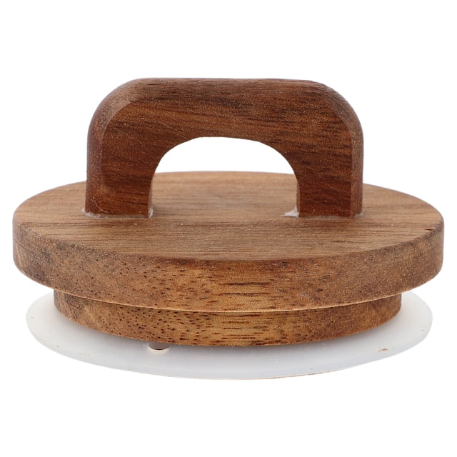 ColoMX Tapas herméticas de madera para tarros con sello de silicona: tapas de vidrio de boca ancha de 7,6 x 7,6 cm con asa, a prueba de fugas, reutilizables, para enlatar.