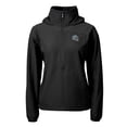 thumbnail image 2 of Women's Cutter & Buck Black Detroit Lions  Charter Eco Recycled Half-Zip Hooded Anorak Jacket, 2 of 3