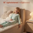thumbnail image 6 of Ovios Twin Size All-in-One Floor Bed in a Box, 16.7" Upholstered Compressed Foam Mattress with Headboard, No Assembly Required, Beige, 6 of 8