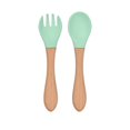 thumbnail image 1 of Eco-Friendly Silicone Toddler Feeding Set - 1 Spoon & 1 Fork, Dishwasher Safe!, 1 of 5