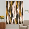 thumbnail image 3 of Brown Striped Ombre Sheer Curtains 54 Inches Long, Modern Brown Moire Geometric Light Filering Curtains, Breathable Simi Curtain Privacy Drapes for Kitchen Bathroom Lightweight Small Window Treatment, 3 of 9