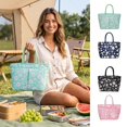 thumbnail image 7 of Large Insulated Lunch Bags for Women,Portable Handheld Tote with Leakproof Thermal Liner | Easy to Clean | Flower Printed Lunch Box for Picnic,Office,Beach,Pink, 7 of 7
