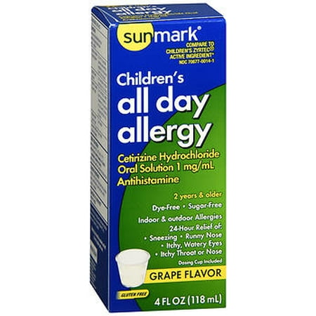 Sunmark Children's All Day Allergy Oral Solution Grape Flavor - 4