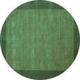 thumbnail image 1 of Ahgly Company Machine Washable Indoor Round Abstract Turquoise Blue Contemporary Area Rugs, 7' Round, 1 of 4