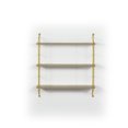 thumbnail image 3 of Neelix Floating Wall Decor Wall Mounted Rustic Decorative Hanging 3 Tier Metal Bracket Shelf for Books and Collectibles, Oak/Yellow, 3 of 4