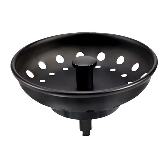 MONTERA 2026 New Black Sink Basket Strainer Drain Stopper,Stainless Steel Matte Kitchen Sink Strainer Fits for Universal 3-1/2 Inch Kitchen Sink,Metal Center Knob with Clog Free Rubber Sink Stopper