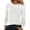 White, variant on Sparkly Mesh Panel Rhinestone Blouse for Women – Long Sleeve Round Neck Solid Color Elegant Casual Top, Plus Size Fall Dressy Shirt