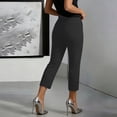 thumbnail image 6 of Summer Capri Pants,Capris for Women Trendy High Waisted Loose Straight Leg Stretchy Capri Cropped Pants with Pockets, 6 of 6