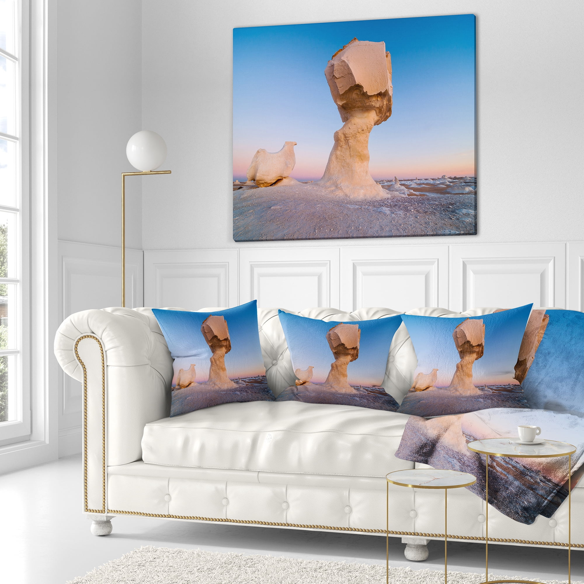 Designart Wind Eroded Rock Formation - Landscape Photo Throw Pillow - 18x18