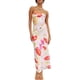 thumbnail image 1 of Vestido largo Realtix con estampado de satén de verano sin espalda para mujer, 1 of 5