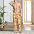 thumbnail image 5 of Uemuo Halloween Elements Pattern Men's Wide Leg Palazzo Lounge Pants with Pockets Light Weight Loose Comfy Casual Pajama Pants-Large, 5 of 9