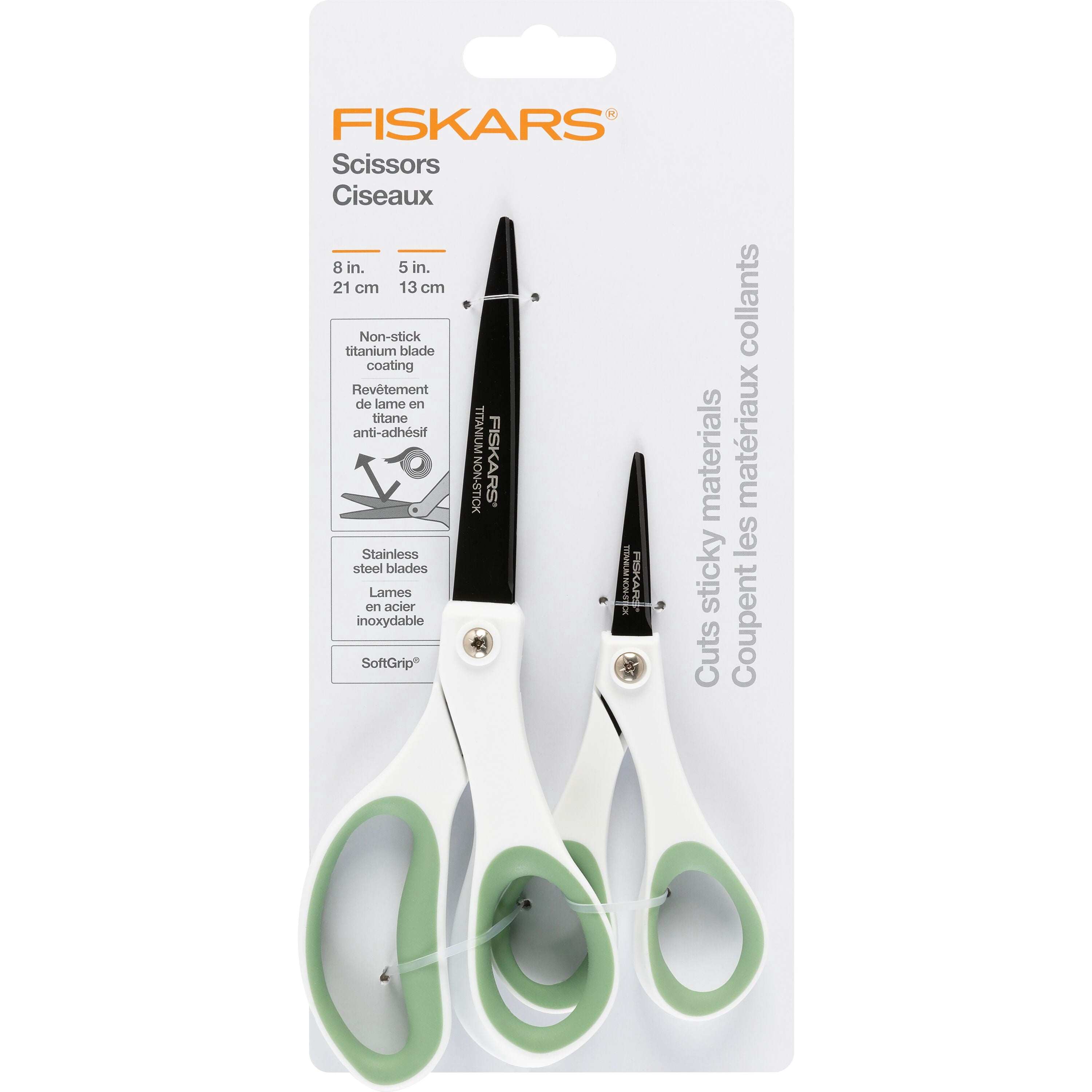 Everyday Non-stick Scissors with SoftGrip®, 2-pack (8 in, 5 in)