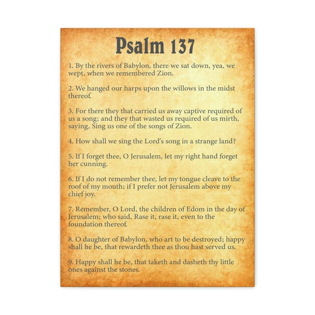 Scripture Walls Psalm 137 Chapter Gold Bible Canvas Christian Wall Art Ready to Hang Unframed