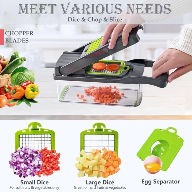 Behome Mandoline Slicer 15-in-1 Veggie Chopper - Gray photo 2