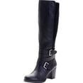 thumbnail image 1 of Style & Co. Womens Jomaris Leather Wide Calf Riding Boots Black 10 Medium (B,M), 1 of 3