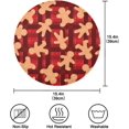 thumbnail image 4 of GZHJMY Christmas Gingerbread Round Placemats Non-Slip Heat Resistant Placemat for Dining Table Kichen Party Table Diameter Decor 15.4 inch Set of 6 Table Mat, 4 of 7