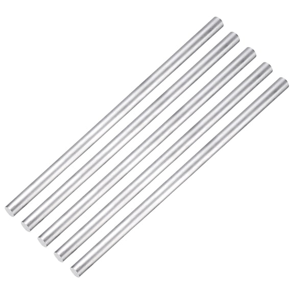 Uxcell 5 Pcs 6061 T651 Aluminum Rod, 0.24" Diameter 6" Length Solid Round Aluminum Bars, Extruded Lathe Bar Stock for Industrial DIY Craft, Silver Tone