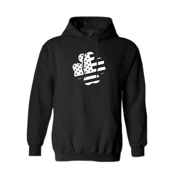 Clover American Flag irish Graphic Men's Hoodie