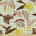 thumbnail image 2 of Autumn Fabric by the Yard, Earth Tones Inspired Exotic Leaves and Flowers Beauty of Summer Theme, Decorative Upholstery Fabric for Sofas and Home Accents, Dark Rust Coral Mustard by Ambesonne, 2 of 5