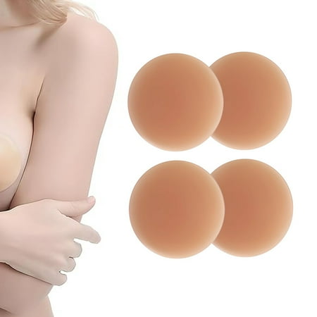2024 Newest Silicone Seamless Nipple Covers Ultra Thin Sticky Breast Petals Adhesive Strapless Invisible Pasties Bra 2 Pairs