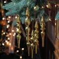 thumbnail image 2 of 6ct Gold Asymmetrical Glass Christmas Finial Ornaments 7.25", 2 of 2