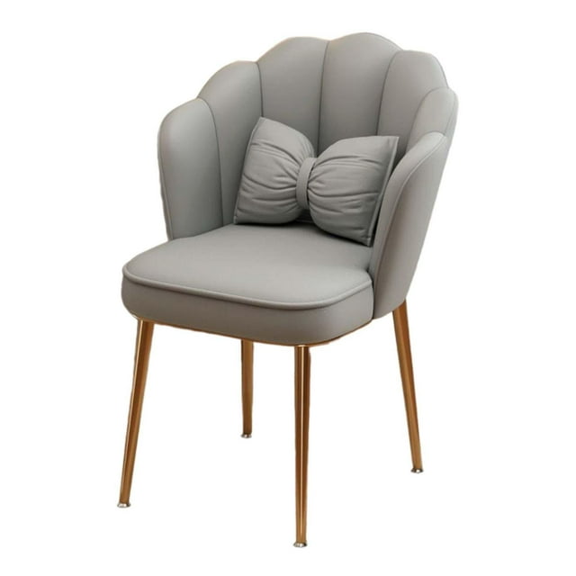 Taburete de tocador Soledad silla de manicura con almohada para salón de belleza y sala de estar gris