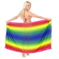 thumbnail image 5 of HAPPY BAY Summer Swim Cover up Sarong Coverups for Women Long Chiffon Beach Wraps Sheer Bottom Beachwear One Size Gradient, Multicoloured, 5 of 5