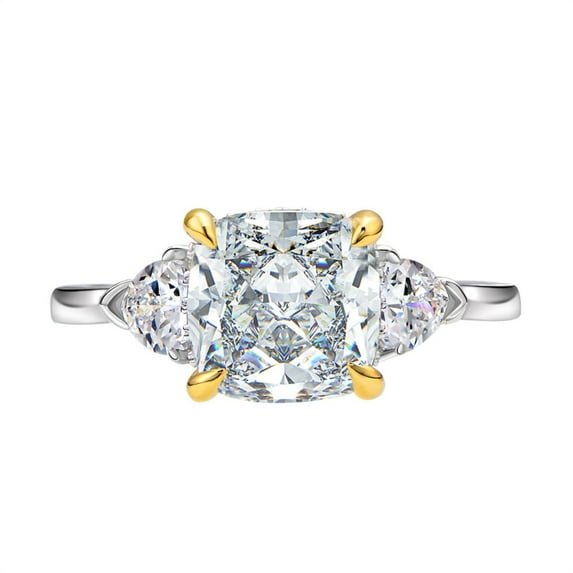 Wedding Rings for Women S925 Sterling Silver Rings for Women Cushion Cut 8*8mm Zircon Women Engagement Bands Stylish Hypoallergenic Personalized Promise Rings